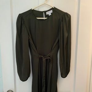 Velvet by Graham and Spencer Leila Puff Sleeve Dress in Cypress XS